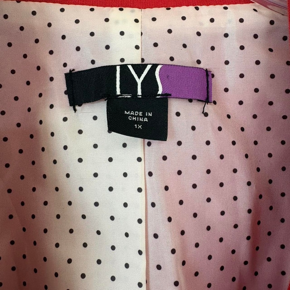 I.N.Y. Red Open Front Cropped Blazer Jacket 1X Plus Size - Picture 3 of 4